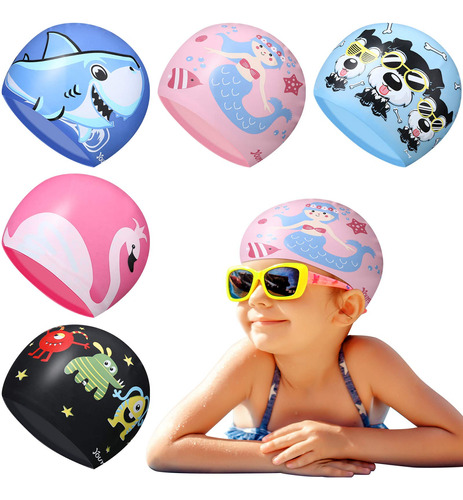 Gorra Natacion Para Niño Niña Silicona Impermeabl Comoda