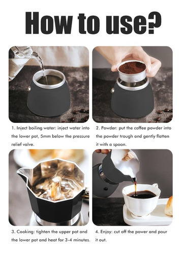 Cafetera Moka Portátil De 150 Ml/300 Ml