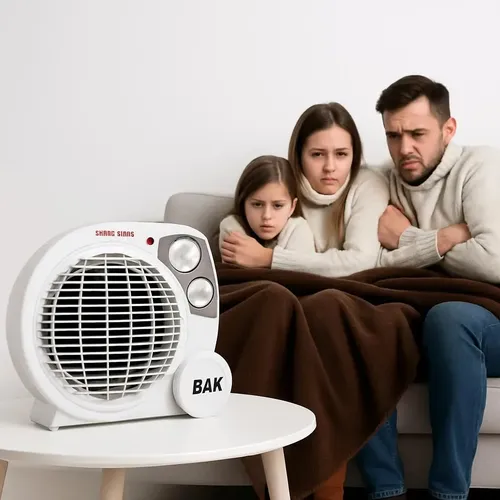 Aquecedor De Ar Elétrico Portátil 2 Em 1 Ventilação Inverno Cor BRANCO