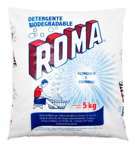 Detergente En Polvo Multiusos Roma® Biodegradable, 5 Kg