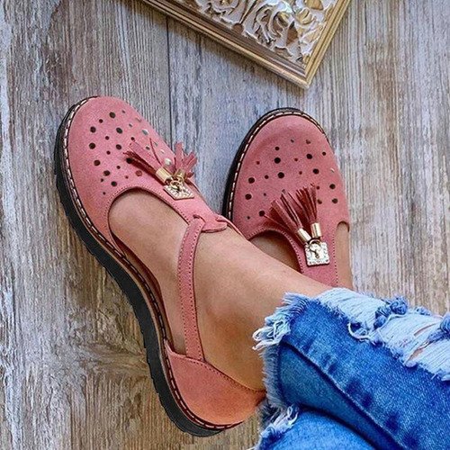 Zapatos Mujer Sandalias Verano Planas Color Sólido Loophole