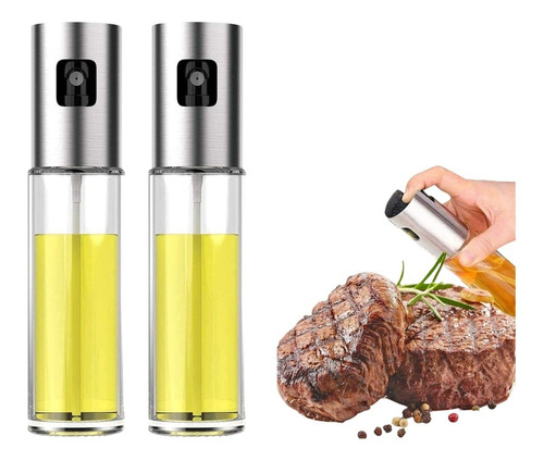 Aceitera Spray Rociador Aceite Oliva Vinagre Vino Vidrio X2