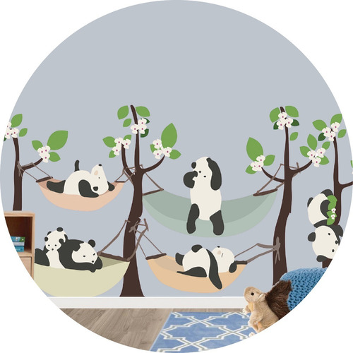 Vinilos Decorativos Infantil Niños Pandas Animales Selva