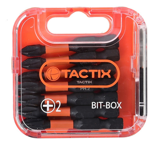 Set De Puntas De Impacto 10 Piezas Tactix Ph2 X 50 Mm