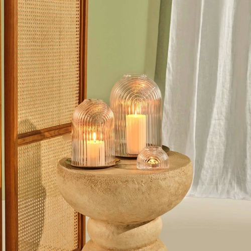 Imagen 4 de 9 de Portavela Fanal Campana Cristal Velas Nude 6,5 Cms Chico X 1