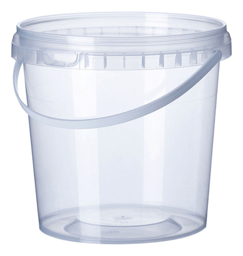 25 Balde 3.2l Plástico Transparente Com Lacre Alça Conserva