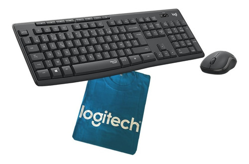 Teclado Logitech + Mouse Mk295 Wireless Usb Black