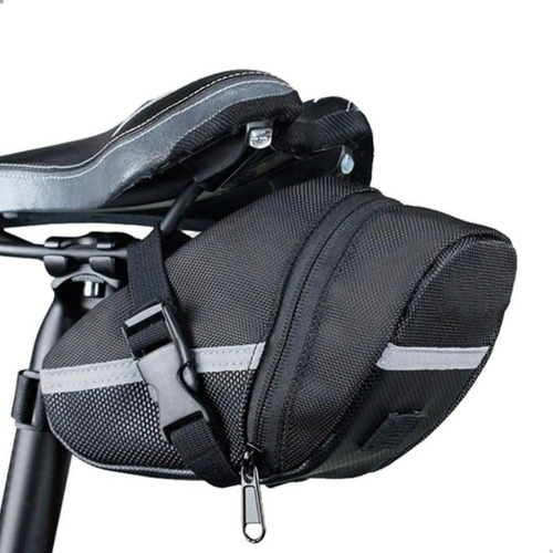 Bolsa Selim Jws Universa  Preto Porta Objetos Bike C/ Ziper Prolongador