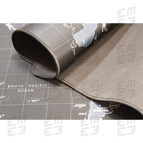 Imagen 5 de 6 de Mouse Pad Gamer Negro Mapa De Mundo 90cm X 40cm