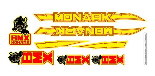 Adesivos Bicicleta Monark Bmx Pantera Amarelo E Vermelho