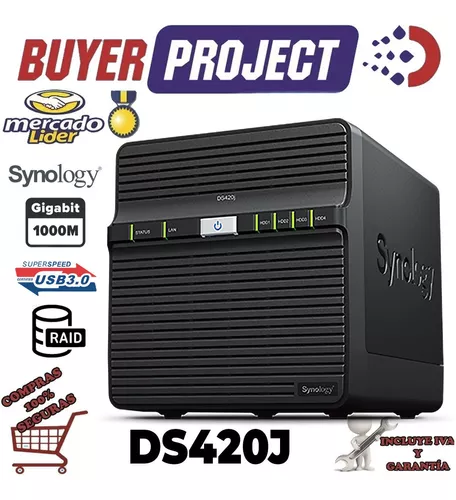 SERVIDOR NAS SYNOLOGY DS420J HYBRID 4xBAHIAS MAX 64TB, SATA, RAID 1,  1.4Ghz, DDR4 1GB , PUERTO USB, GIGABIT