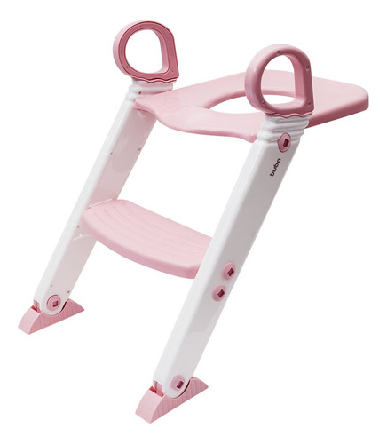 Assento Redutor Infantil Antiderrapante Com Escada Rosa Buba