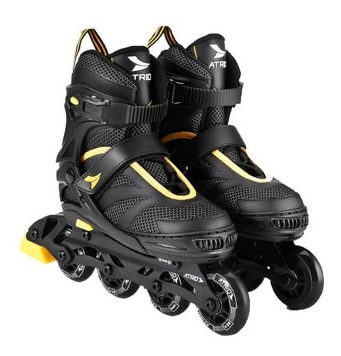 Patins Inline Regulavel Tam 33-36m Pt/am