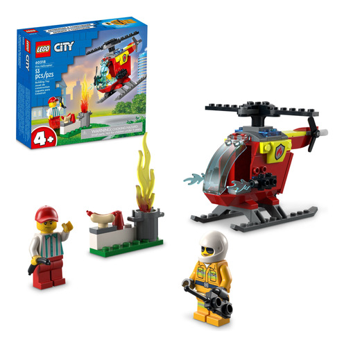 Lego City Helicóptero De Bomberos De Juguete 60318 Para Niño