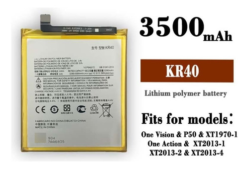 Bateria Pila Motorola Kr40 G8 /one Vision / One Action /p50 