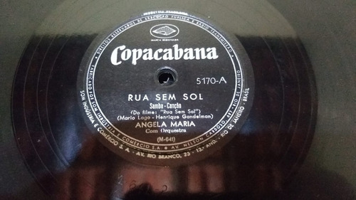 Lp Vinil 78 Rpm Copacabana Angela Maria Rua Sem Sol / Fel