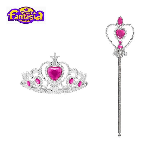Imagem 3 de 9 de Kit Acessórios Anna Frozen C/ Varinha, Trança, Coroa E Luvas