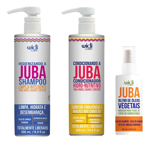 Kit Widi Care Juba Cond 500ml + Shampoo 500ml + Oleo 60ml