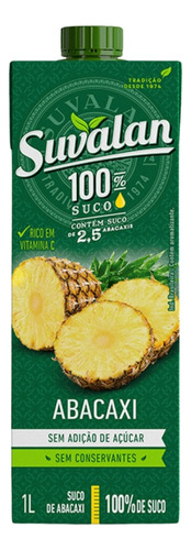 Suco De Abacaxi Suvalan 100% Suco Saboroso Sem Açúcar 1 L