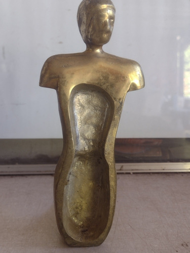Arte Escultura Bronze Mulher S/ Ventre Joelho 19x10 Coleção 