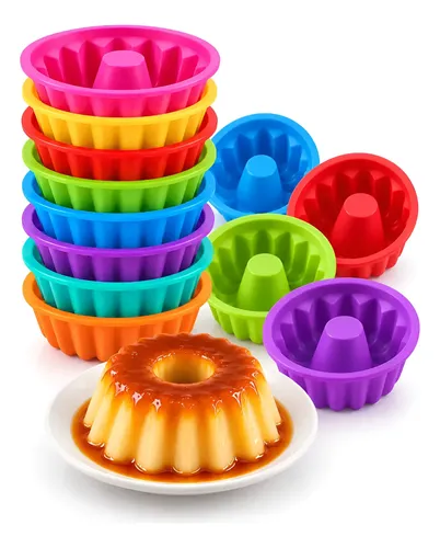 Kit 12 Formas Silicone Airfryer Cupcake Mini Bolo Pudim Variadas