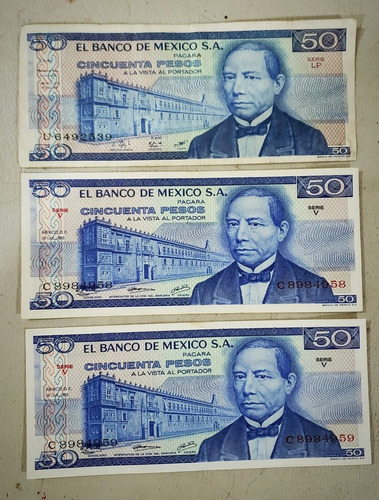 Billete Antiguo 50 Pesos Usado, De México