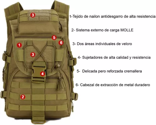 Mochila Táctica Militar Impermeable Para Viaje Deportiva 35l