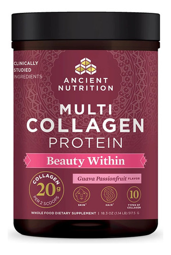 Ancient Nutrition - Protena En Polvo De Colgeno Mltiple, Bel