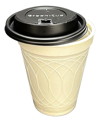 Vaso Biodegradable Térmico De 8oz. Con Tapa (100 Juegos)
