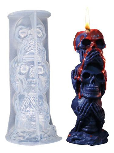 Molde De Silicona Calavera Halloween Especial Velas