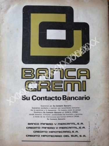 Cartel Retro Banco Banca Cremi S.a 1977 /128