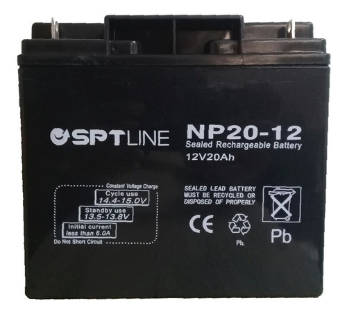 Batería Pila 12v 20ah Recargable Sptline Ups Cerco Eléctrico