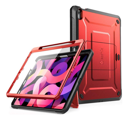 Funda Para iPad Air 4 Supcase Protector Incorporado Rojo
