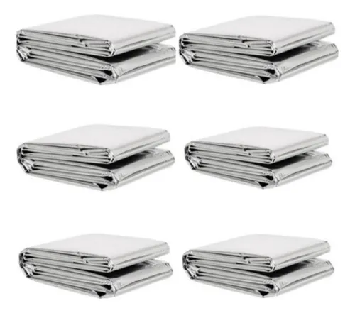 6 cobertor manta térmica aluminizado isolante emerg resgate