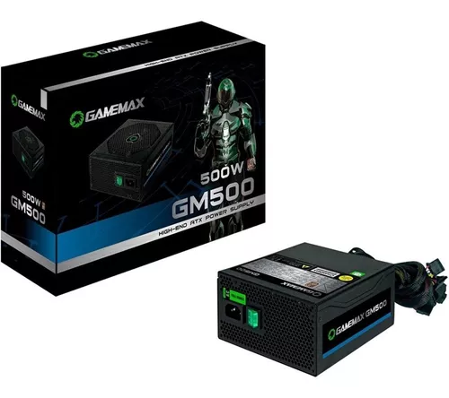 GM500 Preto OEM - Fonte de Alimentação Gamemax GM500 500W OEM 80 Plus  Bronze C/PFC S/Cabo PRETO