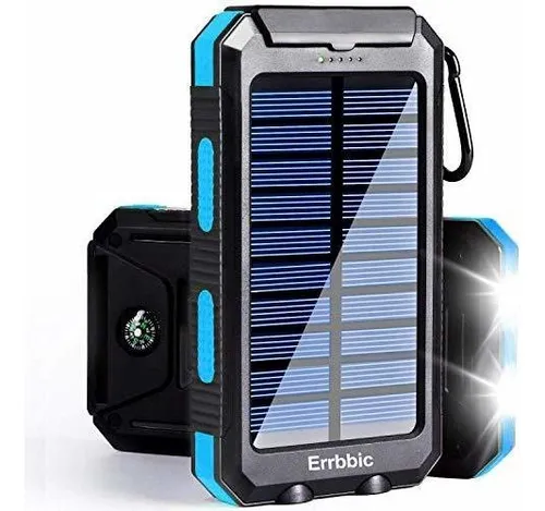 Cargador De Bateria Solar Portatil De 20000 Mah Impermeabl