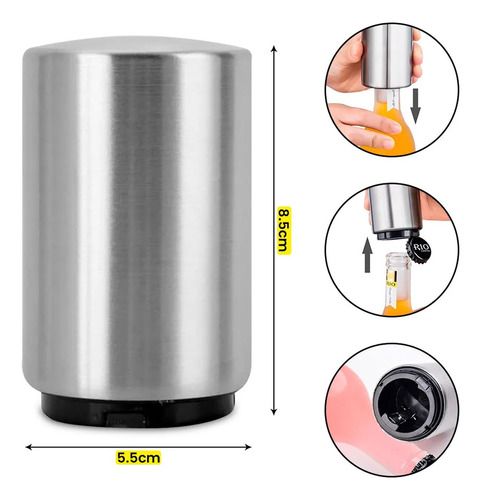 Destapador Magnético Para Botellas Cerveza Refresco Acero