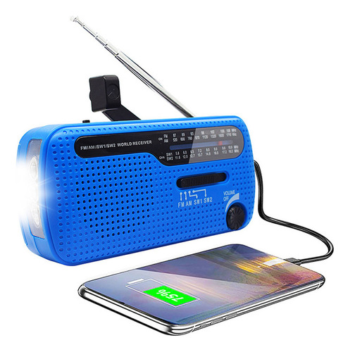 Radio De Emergencia, Radio De Manivela Solar, 1200 Mah, Reca