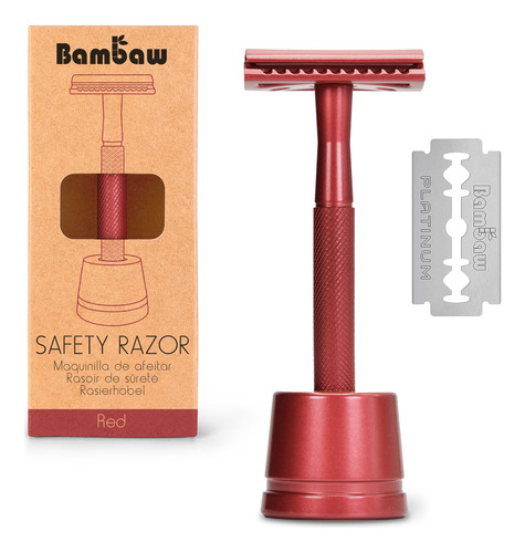 Bambaw Maquinilla De Afeitar De Seguridad Roja De Doble Bord