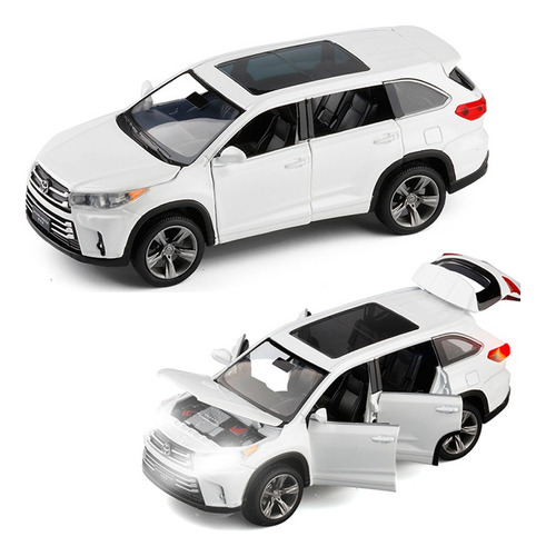 Toyota Highlander Miniatura Metal Coche Con Luz Sonido 1/32