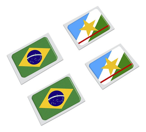 Adesivos Bandeira Brasil E Roraima Placa Nova Carro Resinado