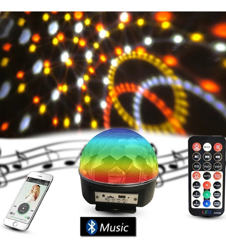 Lampara Proyector Luces Bluetooth Ball Mp3 (7,75)