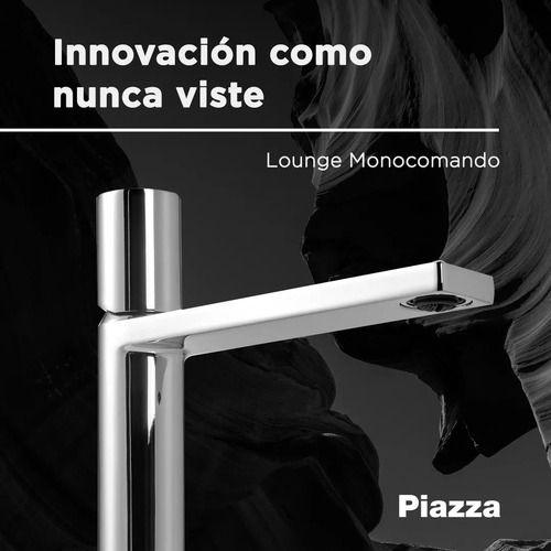Grifería Lavatorio Monocomando Cromo Lounge Piazza + Sopapa