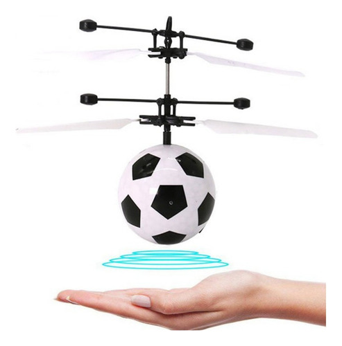 Balon Dron Futbol Helicoptero Sensor Manos Luz Juguete Mini Color Blanco