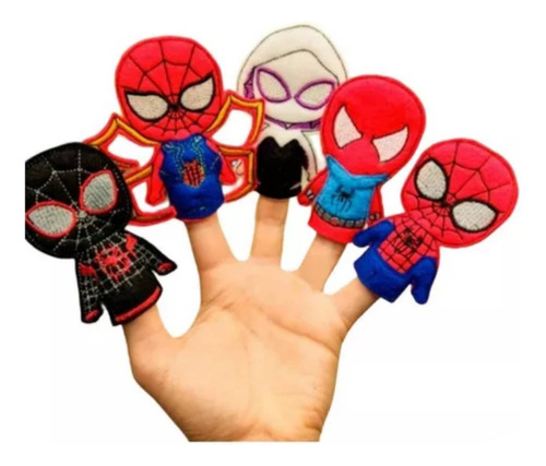 Títeres Dedo Hombre Araña Set X5 Spidey Miles Morales Ghost