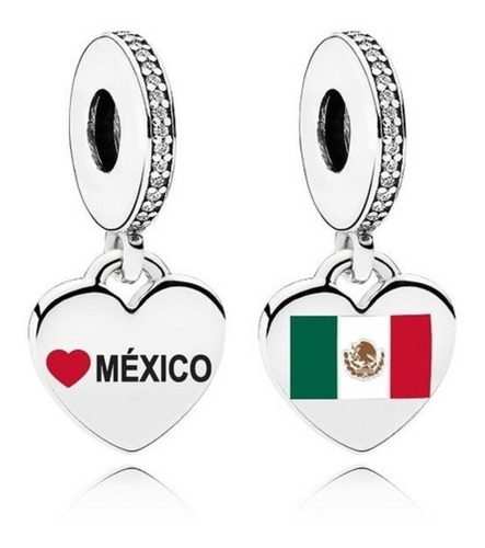 Pandora Dije Bandera De México Original + Kit De Regalo