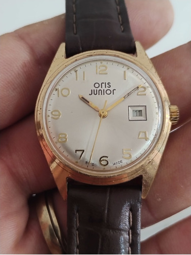 Relógio Oris Junior Plaquê Ouro Raro Modelo Anos 60 