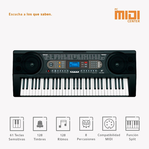 Imagen 5 de 10 de Organo Teclado Musical Mk902 61 Teclas Sensitivo Promo