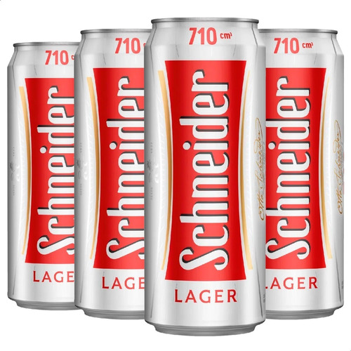 Cerveza Schneider Lager Rubia Lata 710ml X4 Unidades