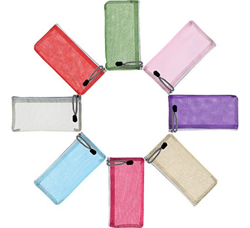 Bolsa De Maquillaje Malla Con Cremallera Compacta 20 Cm
